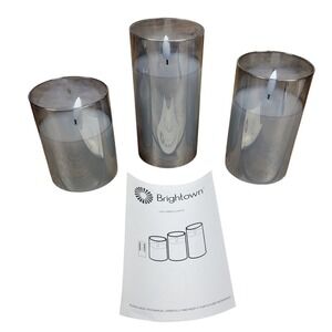 Brightown Silver Gray LED Candle Lights Set of 3 with Remote